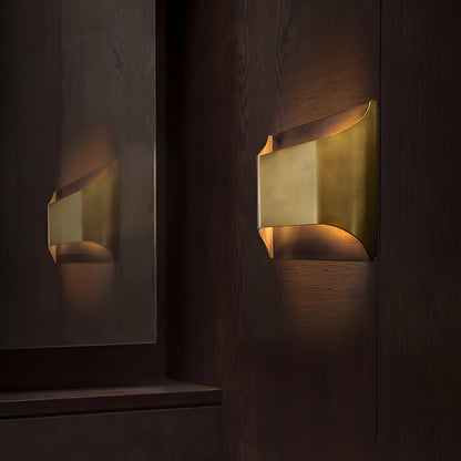 Brass Indoor LED Wall Light Fixture for Bedroom Living Room Hallway 10 Inch Square Contemporary Accent Lamp E14 G9 Socket Modern Home Lighti