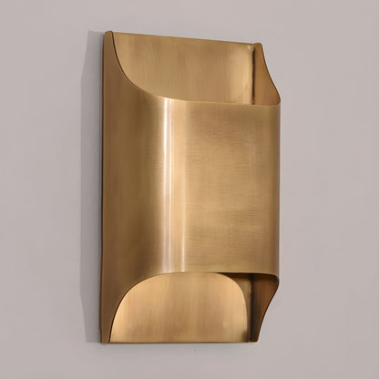 Brass Indoor LED Wall Light Fixture for Bedroom Living Room Hallway 10 Inch Square Contemporary Accent Lamp E14 G9 Socket Modern Home Lighti