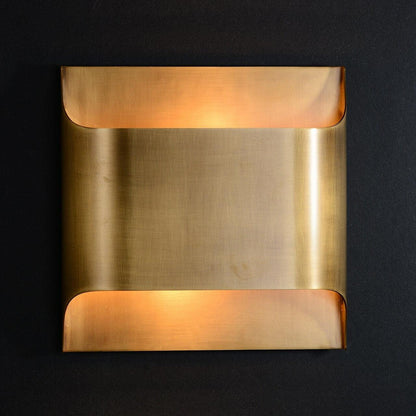 Brass Indoor LED Wall Light Fixture for Bedroom Living Room Hallway 10 Inch Square Contemporary Accent Lamp E14 G9 Socket Modern Home Lighti