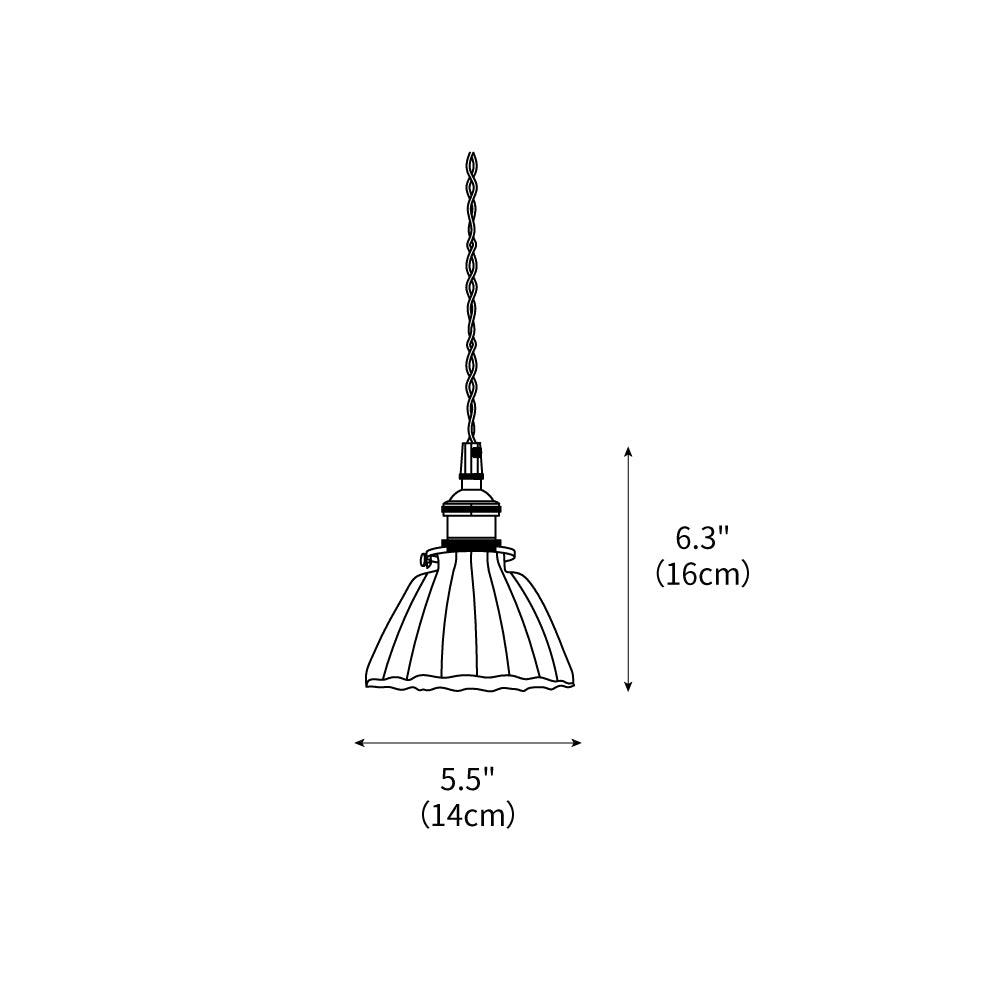 Glass Drop Pendant with Brass Hardware – Hanging Light for Countertops & Tables – Adjustable Suspension – E26 Socket – Transparent Dome Fixt