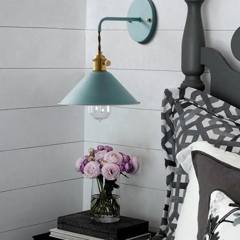 Metal Wall Sconce with Adjustable Arm & Plated Finish in 7 Shades for Living Room Bedroom Hallway Home Office