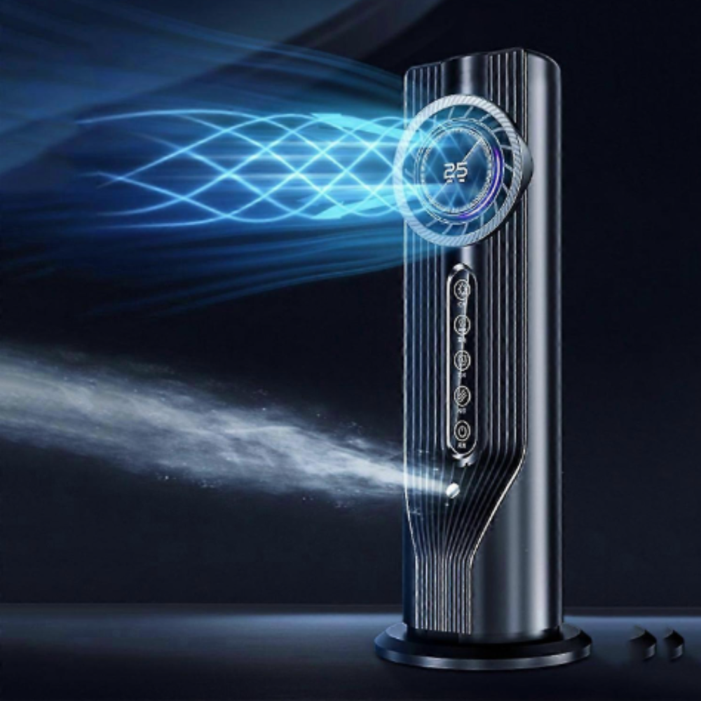 Personal Tower Fan with Water Cooling Tank & 6 Speeds – Quiet USB Desktop Evaporative Cooler for Bedroom, Office & Nightstand – Adjustable