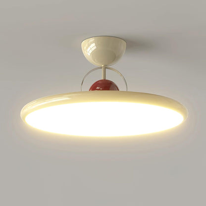 Flush Mount LED Overhead Light for Kitchen, Dining Room & Hallway – Metal Fixture in Chrome, Green or Beige Finish – 16-20 in Dimmable Ambie