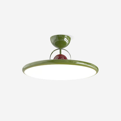 Flush Mount LED Overhead Light for Kitchen, Dining Room & Hallway – Metal Fixture in Chrome, Green or Beige Finish – 16-20 in Dimmable Ambie