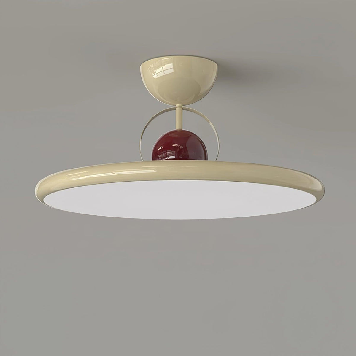 Flush Mount LED Overhead Light for Kitchen, Dining Room & Hallway – Metal Fixture in Chrome, Green or Beige Finish – 16-20 in Dimmable Ambie