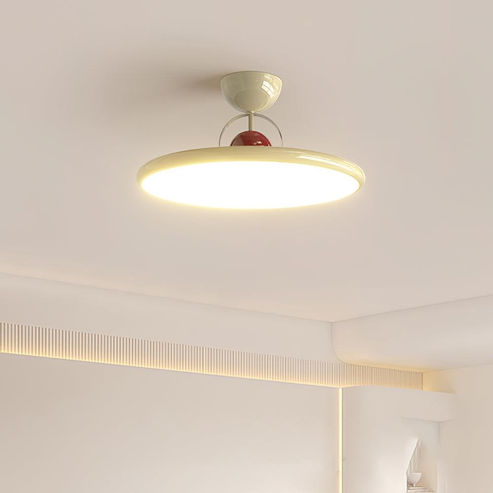 Flush Mount LED Overhead Light for Kitchen, Dining Room & Hallway – Metal Fixture in Chrome, Green or Beige Finish – 16-20 in Dimmable Ambie
