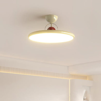 Flush Mount LED Overhead Light for Kitchen, Dining Room & Hallway – Metal Fixture in Chrome, Green or Beige Finish – 16-20 in Dimmable Ambie
