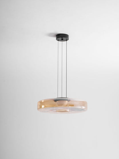 Tiered Glass Pendant Ceiling Fixture LED Multi-Level Hanging Light for Kitchen Island Dining Room Modern Layered Chandelier Adjustable Heigh