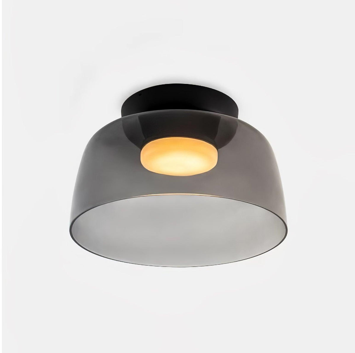 Tiered LED Flush Mount Light 16.5 in Glass Metal Indoor Fixture for Bedroom Living Room Low Ceilings Adjustable Color Temperature 3000K 4000