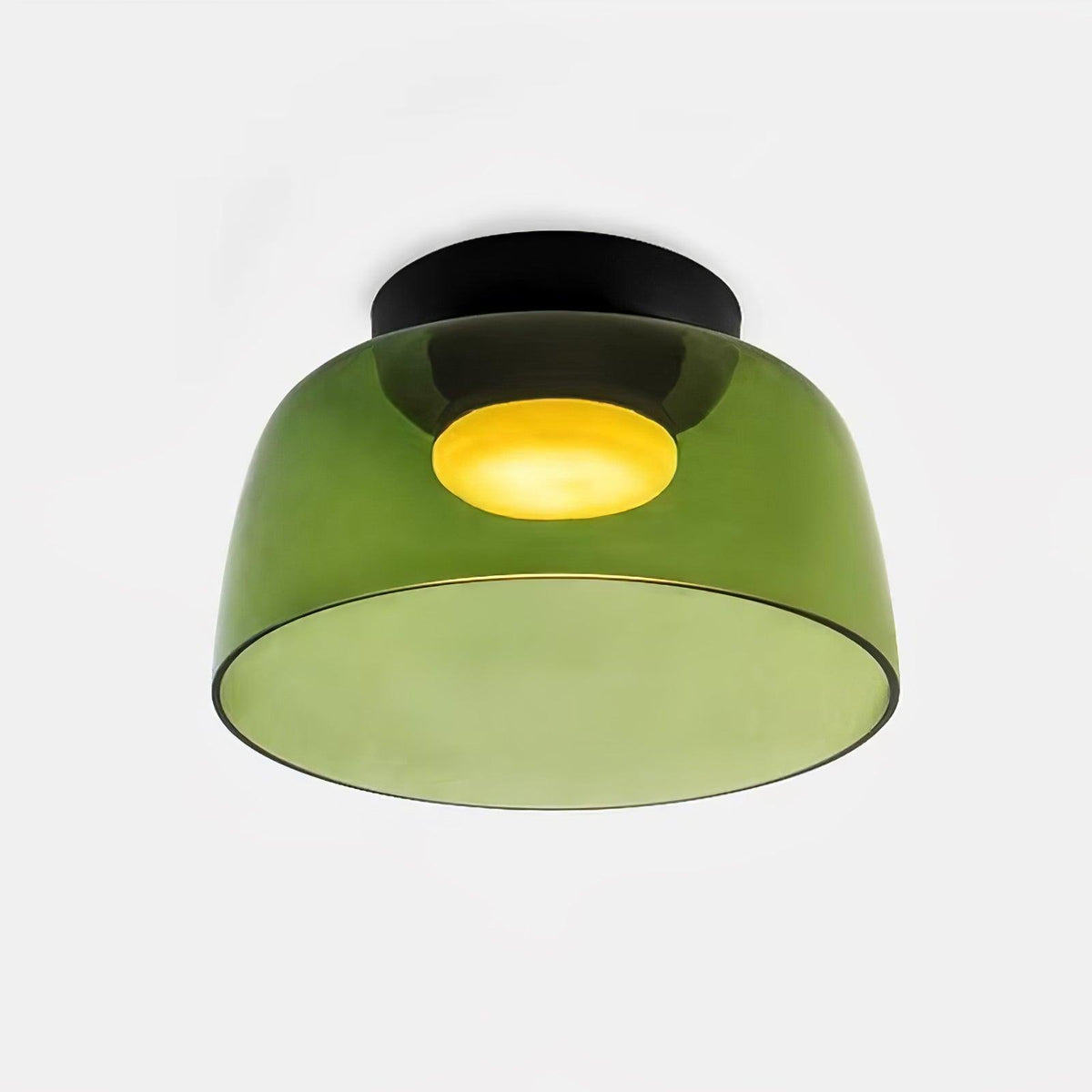 Tiered LED Flush Mount Light 16.5 in Glass Metal Indoor Fixture for Bedroom Living Room Low Ceilings Adjustable Color Temperature 3000K 4000