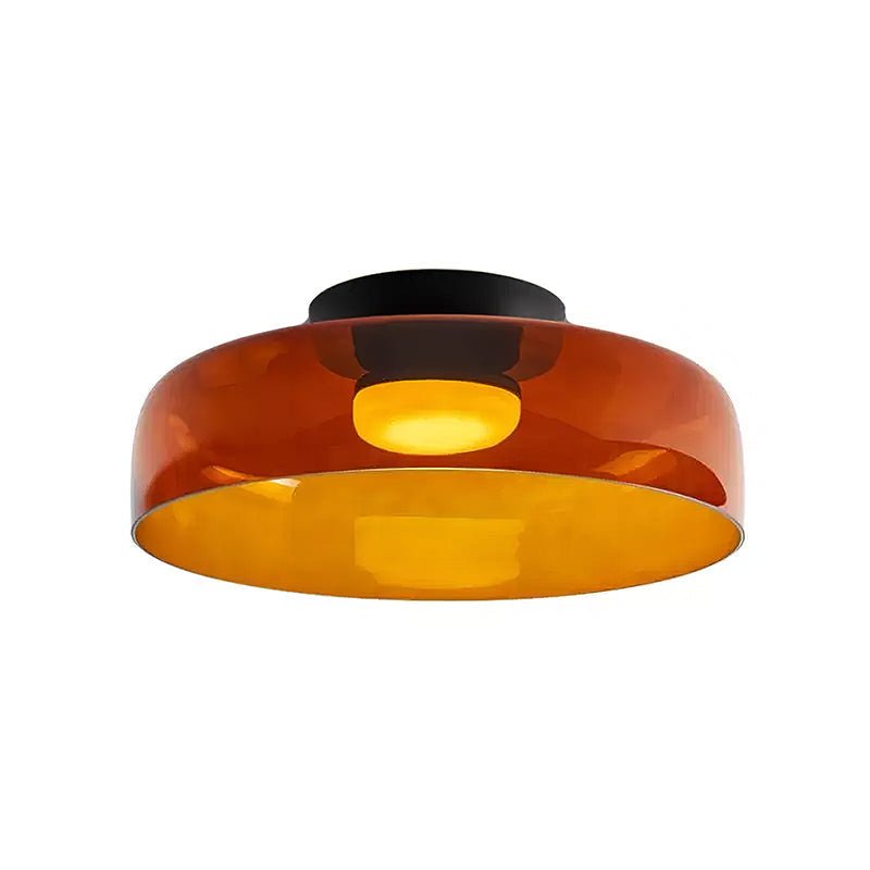 Tiered LED Flush Mount Light 16.5 in Glass Metal Indoor Fixture for Bedroom Living Room Low Ceilings Adjustable Color Temperature 3000K 4000