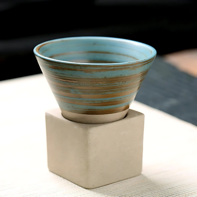 Japanese Ceramic Coffee Cup with Saucer Set – Handcrafted Artisan Glaze Design for Espresso, Tea & Hot Beverages – Heat-Retaining
