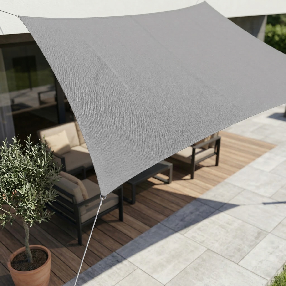 Rectangle Canopy Tarp 10×16.5 ft Waterproof Sunshade for Deck Yard Pool Balcony Pergola Gazebo Porch Awning 98% UV Block Shelter with Rope T