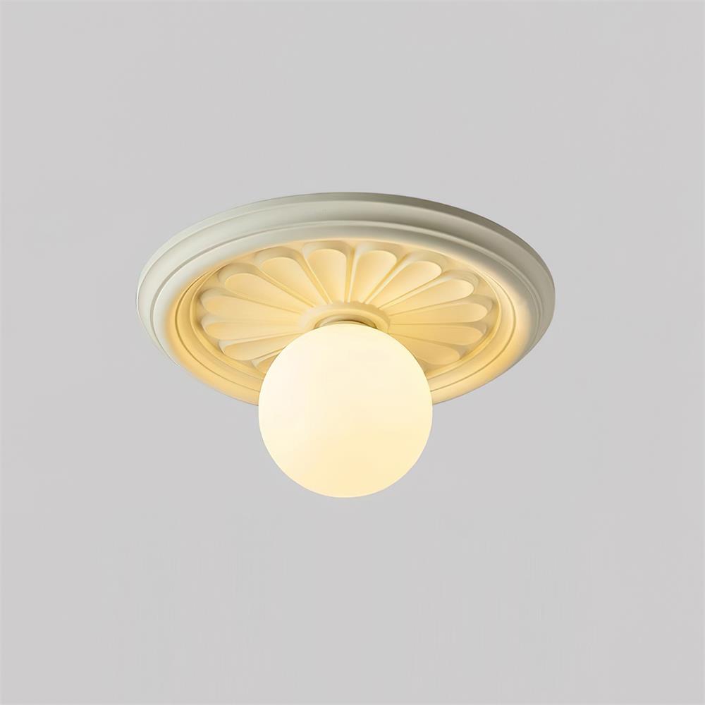 Acrylic Flush Mount Ceiling Light 14 in Beige Bedroom Living Room Decorative Fixture Low Profile Wall Mount Ambient Illumination