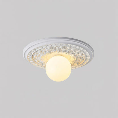 Acrylic Flush Mount Ceiling Light 14 in Beige Bedroom Living Room Decorative Fixture Low Profile Wall Mount Ambient Illumination