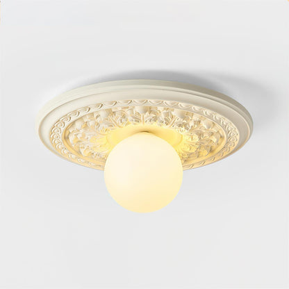 Acrylic Flush Mount Ceiling Light 14 in Beige Bedroom Living Room Decorative Fixture Low Profile Wall Mount Ambient Illumination