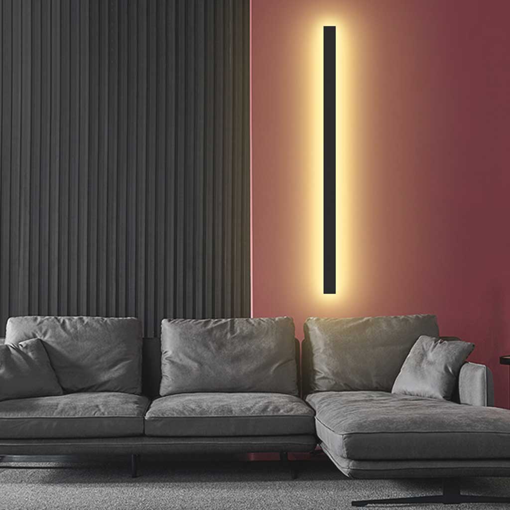 Sleek Aluminum LED Sconce Light Fixture Dimmable Modern Low-Profile Installation for Bedroom Living Room Study Adjustable Brightness