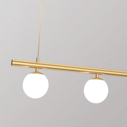 Linear Pendant Fixture Metal & Glass Multi-Bulb Adjustable Hanging Light for Kitchen Island Dining Table 47-63 in Modern Overhead Lighting G