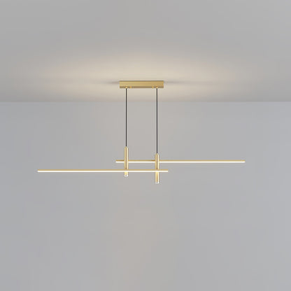 Linear Track Pendant Light Metal 2-Spotlight Bar Adjustable Modern Suspended Fixture for Kitchen Island Dining Living Room