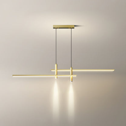 Linear Track Pendant Light Metal 2-Spotlight Bar Adjustable Modern Suspended Fixture for Kitchen Island Dining Living Room