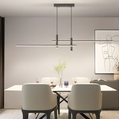 Linear Track Pendant Light Metal 2-Spotlight Bar Adjustable Modern Suspended Fixture for Kitchen Island Dining Living Room