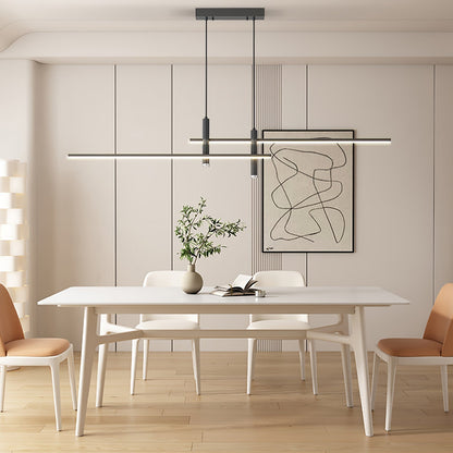 Linear Track Pendant Light Metal 2-Spotlight Bar Adjustable Modern Suspended Fixture for Kitchen Island Dining Living Room