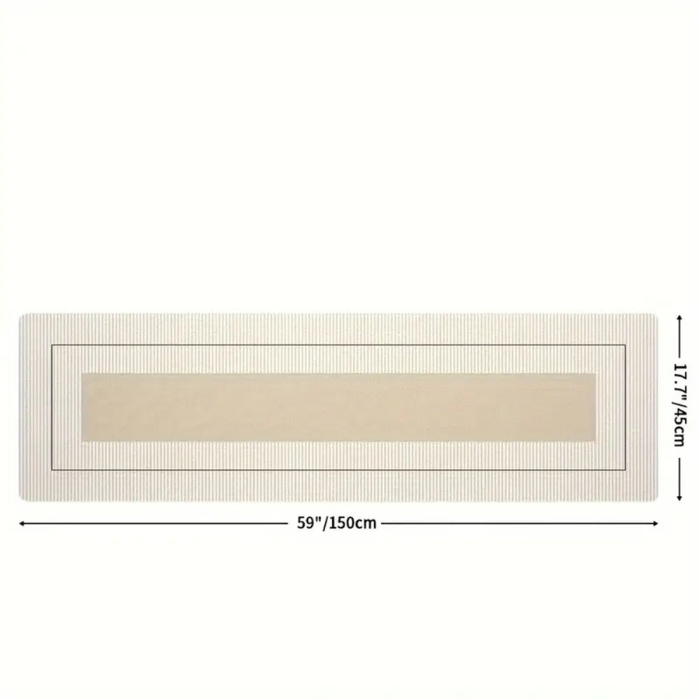 Liora Kitchen Mat - Washable Microfiber, Floral Stripe Pattern