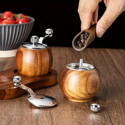 Liora Salt and Pepper Grinders Set - Wooden, Nordic Design, Set of 2
