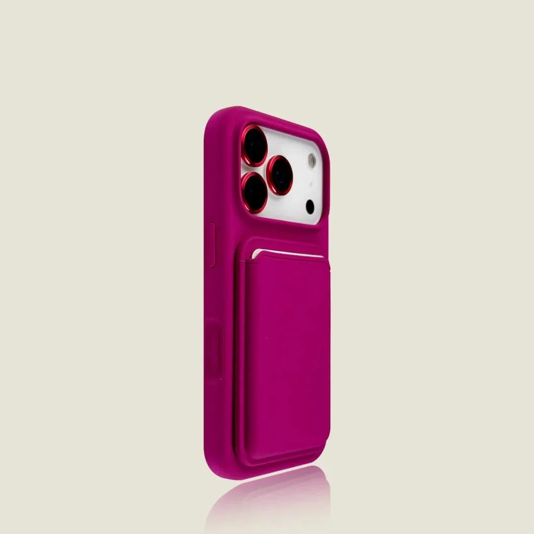 Magnetic Card Holder Phone Case for iPhone – Soft-Touch Silicone with Detachable Wallet Pocket & Drop Protection