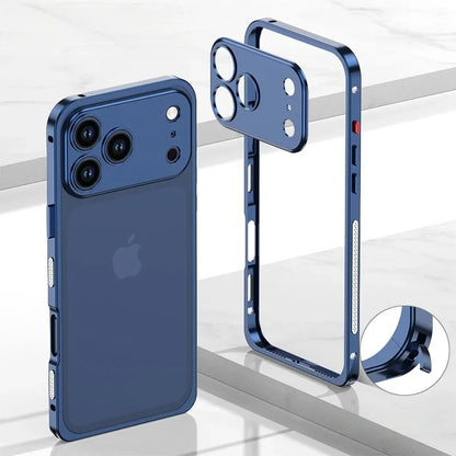 Aluminum Bumper Case for iPhone with Ventilation Grills & Detachable Lens Shield – Shock-Absorbing Frame for 12 Pro Max to 17 Series