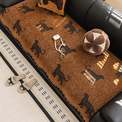 Lively Wavy Slipcover Sofa - Microfiber Blend, African Design