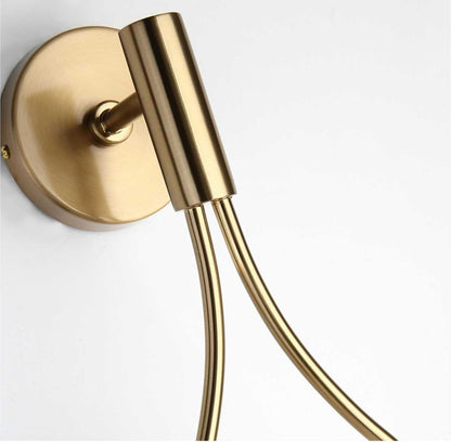 Metal Wall Sconce Light with Minimalist Linear Design for Bedroom, Living Room & Hallway – Modern Scandinavian Style Fixture in Black, Gold