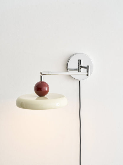 Compact Plug-In Sconce with Adjustable LED Temperature Chrome Accents for Bedroom Living Room Hallway Reading Nook Modern Indoor Lighting
