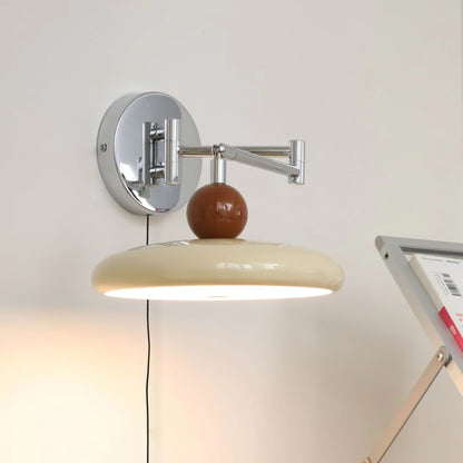 Compact Plug-In Sconce with Adjustable LED Temperature Chrome Accents for Bedroom Living Room Hallway Reading Nook Modern Indoor Lighting