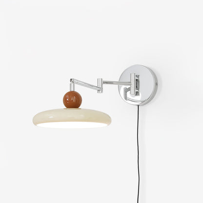 Compact Plug-In Sconce with Adjustable LED Temperature Chrome Accents for Bedroom Living Room Hallway Reading Nook Modern Indoor Lighting