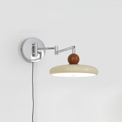 Compact Plug-In Sconce with Adjustable LED Temperature Chrome Accents for Bedroom Living Room Hallway Reading Nook Modern Indoor Lighting