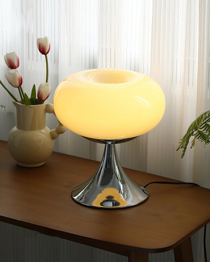 LED Desk Lamp 11 Inch Metal Glass Construction Modern Accent Light for Bedroom Office Nightstand Chrome White Green Cream Indoor