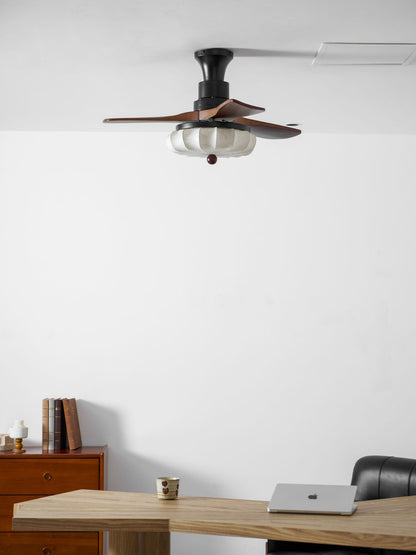 Wood Blade Ceiling Fan with Drum Shade Light DC Motor 6 Speed Remote Indoor Dining Living Bedroom Adjustable 36 42 48 52 Inch Quiet Reversib