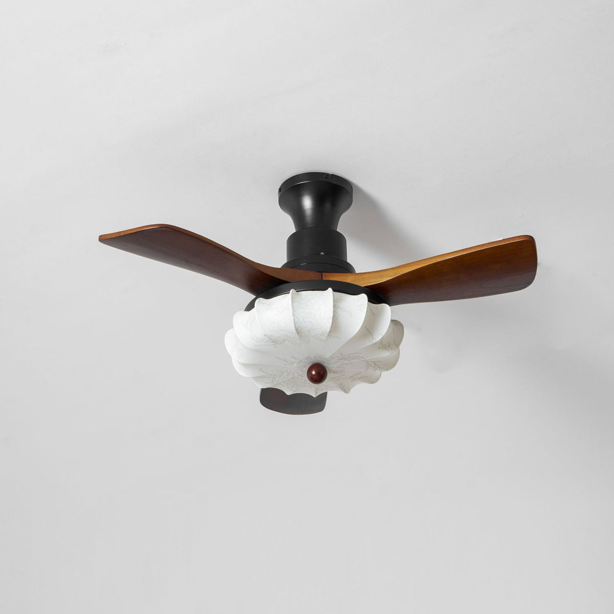 Wood Blade Ceiling Fan with Drum Shade Light DC Motor 6 Speed Remote Indoor Dining Living Bedroom Adjustable 36 42 48 52 Inch Quiet Reversib