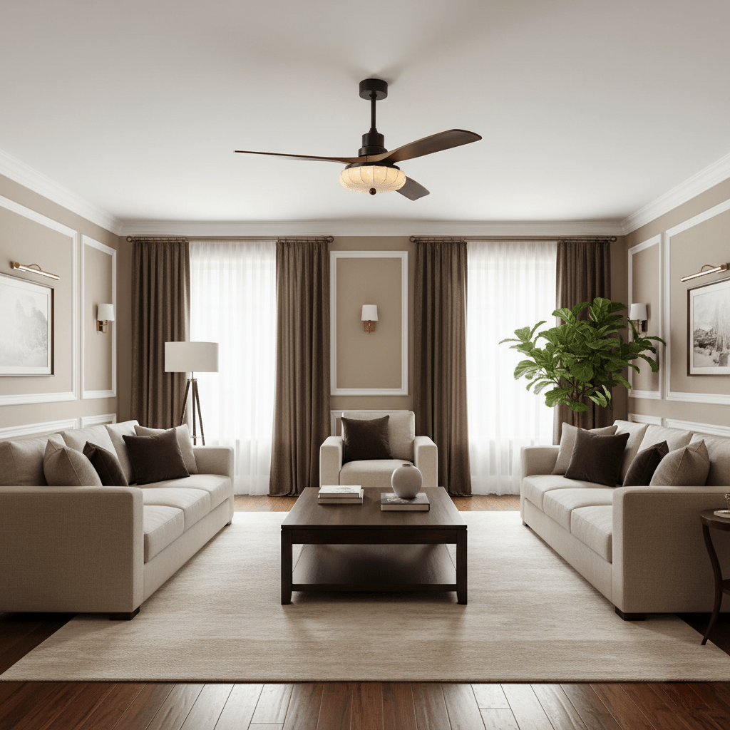 Wood Blade Ceiling Fan with Drum Shade Light DC Motor 6 Speed Remote Indoor Dining Living Bedroom Adjustable 36 42 48 52 Inch Quiet Reversib