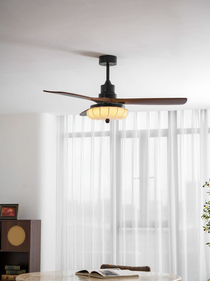 Wood Blade Ceiling Fan with Drum Shade Light DC Motor 6 Speed Remote Indoor Dining Living Bedroom Adjustable 36 42 48 52 Inch Quiet Reversib