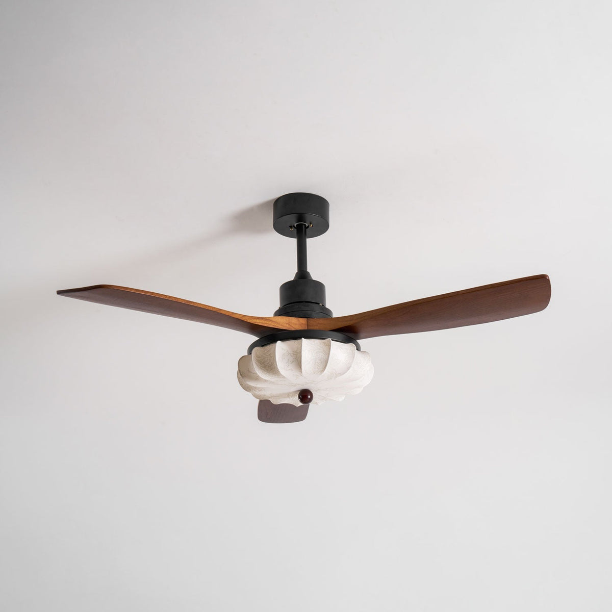 Wood Blade Ceiling Fan with Drum Shade Light DC Motor 6 Speed Remote Indoor Dining Living Bedroom Adjustable 36 42 48 52 Inch Quiet Reversib