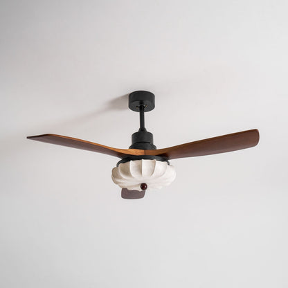Wood Blade Ceiling Fan with Drum Shade Light DC Motor 6 Speed Remote Indoor Dining Living Bedroom Adjustable 36 42 48 52 Inch Quiet Reversib
