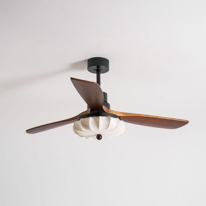 Wood Blade Ceiling Fan with Drum Shade Light DC Motor 6 Speed Remote Indoor Dining Living Bedroom Adjustable 36 42 48 52 Inch Quiet Reversib