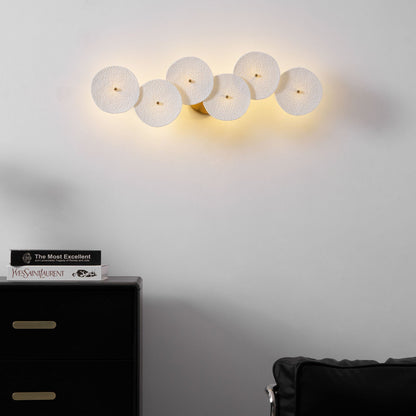 Sculpted Petal Sconce Gold White LED Art Deco Fixture Hallway Living Room Meditation Bedroom Accent 19.7 in Wall Mount Indoor Lighting