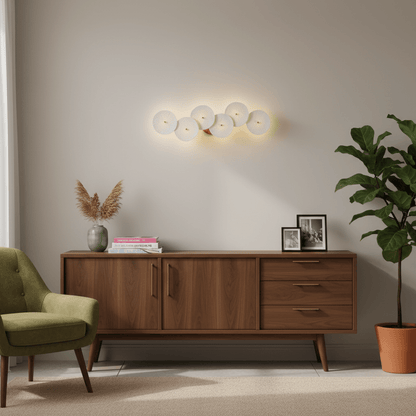 Sculpted Petal Sconce Gold White LED Art Deco Fixture Hallway Living Room Meditation Bedroom Accent 19.7 in Wall Mount Indoor Lighting