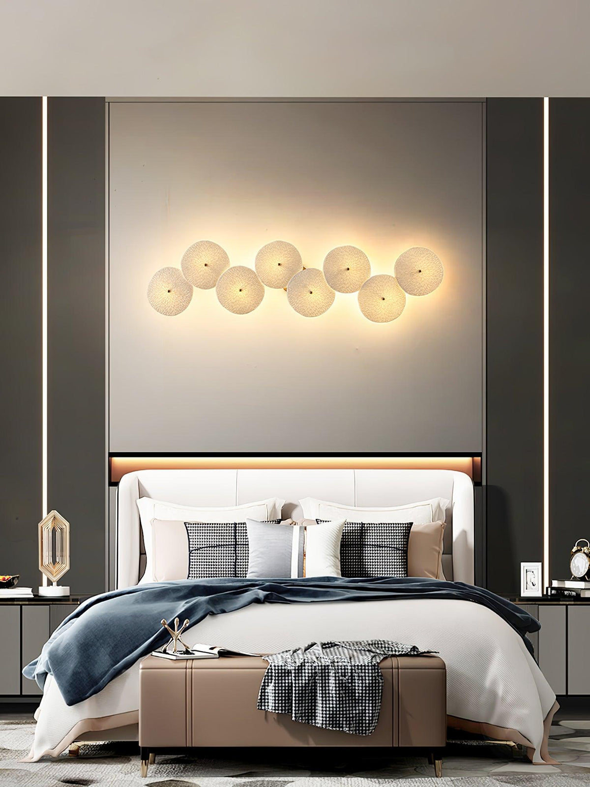 Sculpted Petal Sconce Gold White LED Art Deco Fixture Hallway Living Room Meditation Bedroom Accent 19.7 in Wall Mount Indoor Lighting