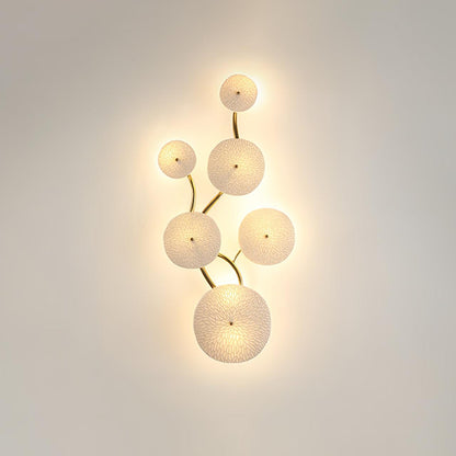 Ceramic Petal Wall Sconce – Floral LED Light with Gold Metal Accents for Hallway, Bedroom & Living Room Decor