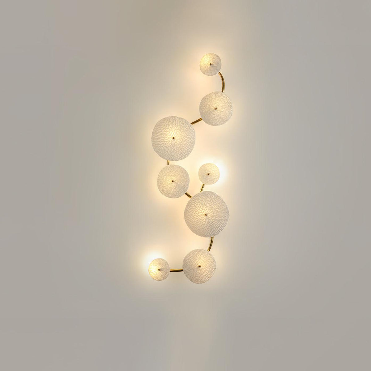 Sculpted Petal Sconce Gold White LED Art Deco Fixture Hallway Living Room Meditation Bedroom Accent 19.7 in Wall Mount Indoor Lighting