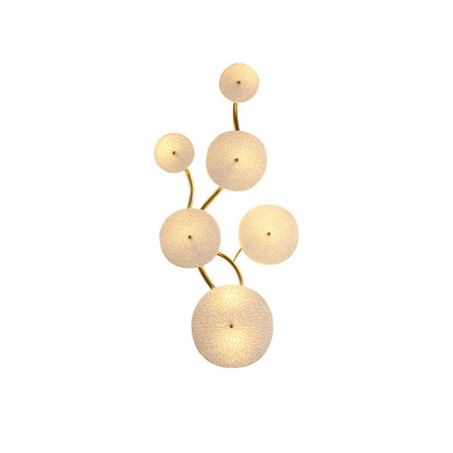 Ceramic Petal Wall Sconce – Floral LED Light with Gold Metal Accents for Hallway, Bedroom & Living Room Decor